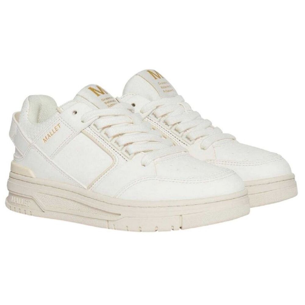 Mallet Womens/Ladies Compton Leather Low Cut Chunky Flat Sneakers / Off White